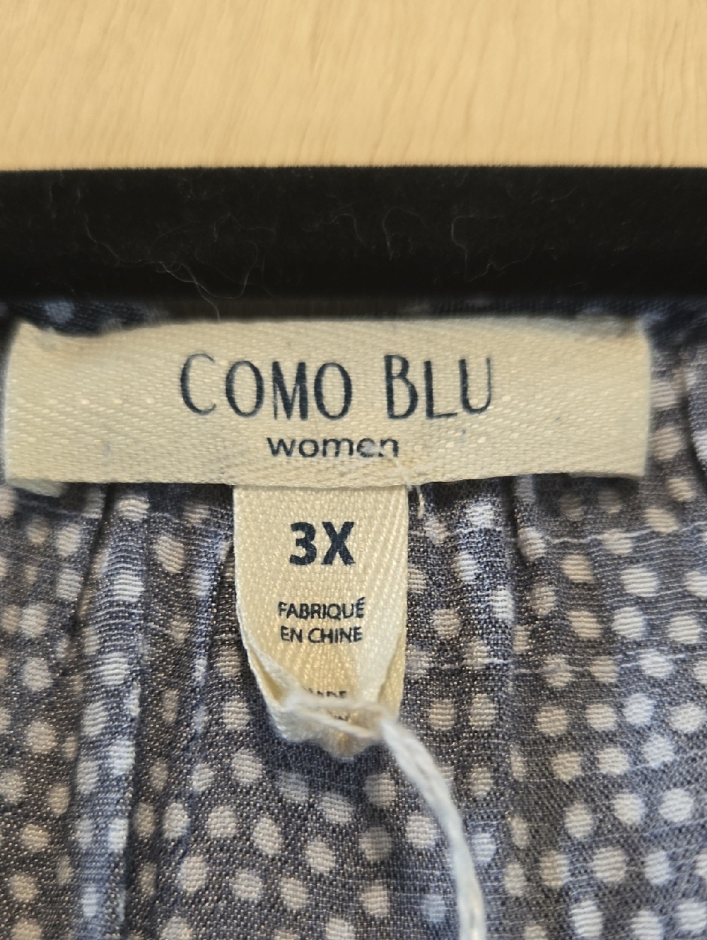 T46 Como Blue Vintage Blouse Pullover V-Neck Lace Detail 3/4 Sleeve Lightweight - Picture 10 of 12